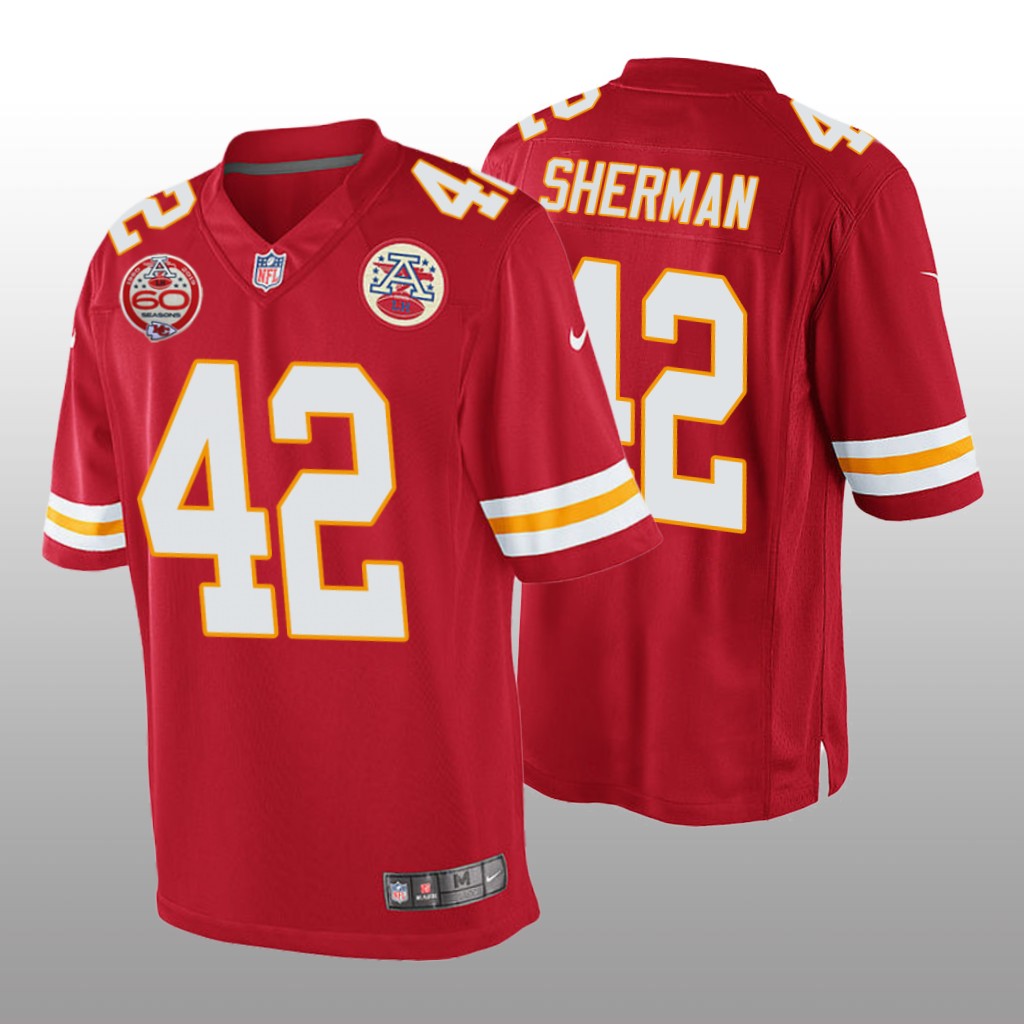 Kansas City Chiefs Anthony Sherman Red Game Jersey 60th Anniversary - Men's