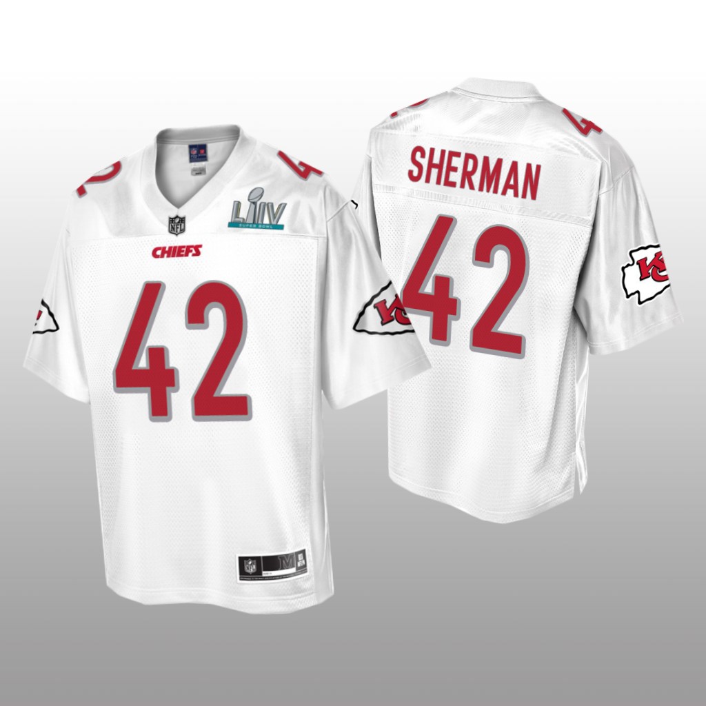 Kansas City Chiefs Anthony Sherman White Jersey Super Bowl LIV Champions - Men's