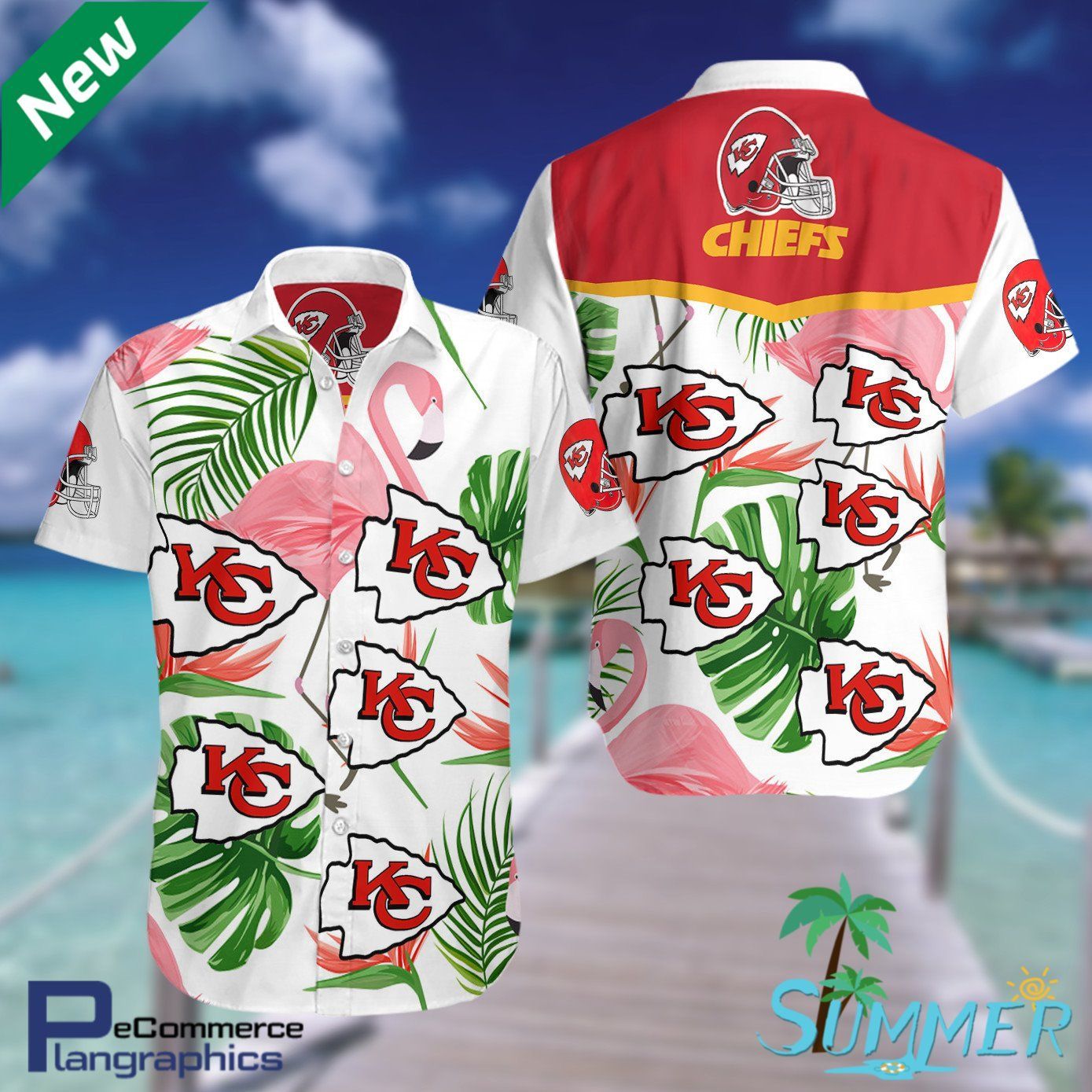 Kansas City Chiefs Aop Aloha Shirt Button-Up T-Shirt Hawaiian Aloha Shirt Hawaiian Beach Shirt