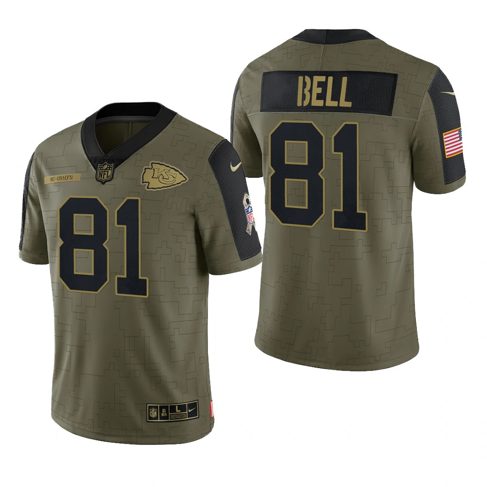 Kansas City Chiefs Blake Bell Olive Limited Jersey 2021 Salute To Service - Men's