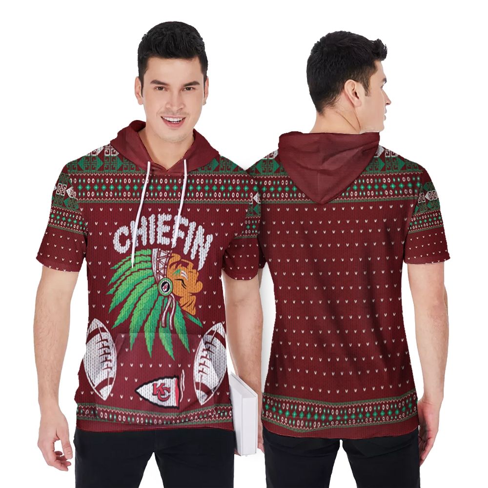 Kansas City Chiefs Chiefin Christmas 3D Short Sleeve Hoodie