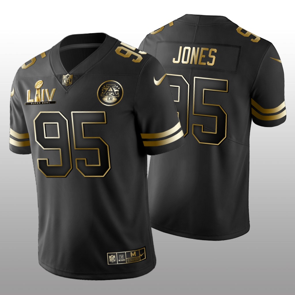 Kansas City Chiefs Chris Jones Black Golden Edition Jersey Super Bowl LIV - Men's