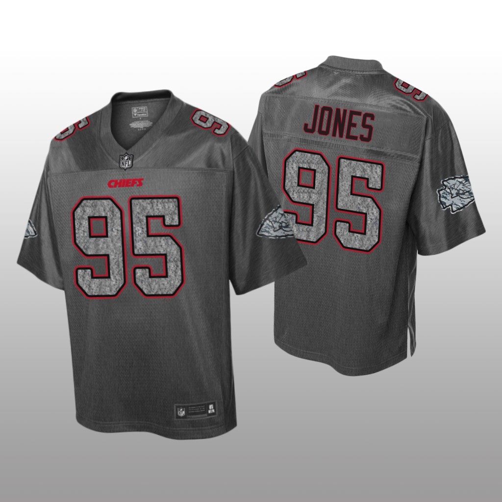 Kansas City Chiefs Chris Jones Heather Charcoal Jersey Static Fashion - Men's