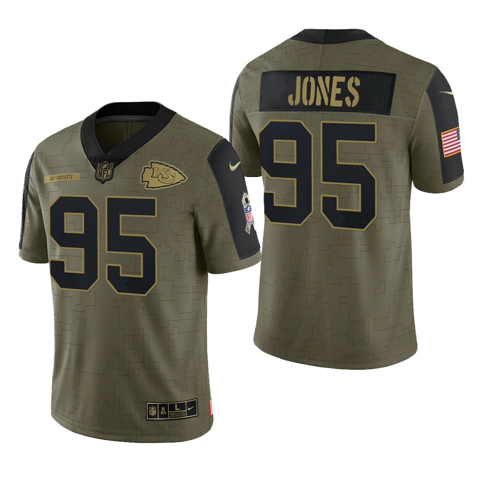 Kansas City Chiefs Chris Jones Olive Limited Jersey 2021 Salute To Service - Men's
