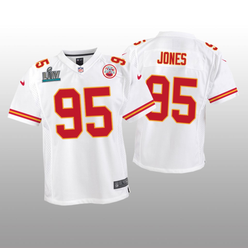 Kansas City Chiefs Chris Jones White Game Jersey Super Bowl LIV - Youth
