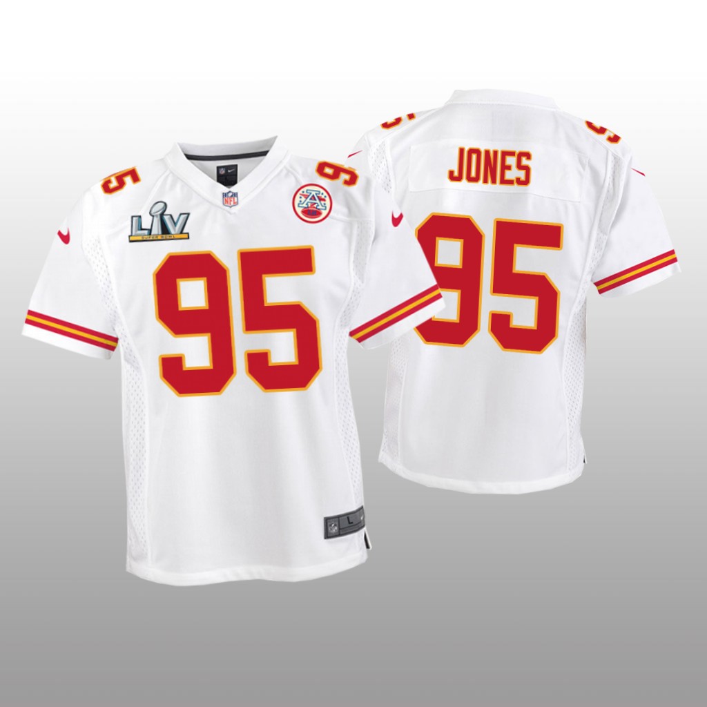 Kansas City Chiefs Chris Jones White Game Jersey Super Bowl LV - Youth