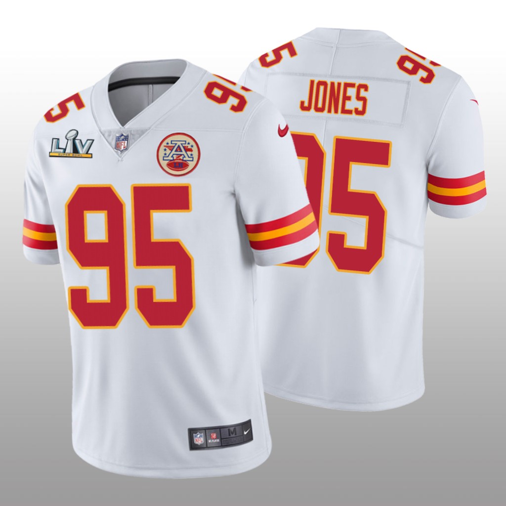 Kansas City Chiefs Chris Jones White Vapor Limited Jersey Super Bowl LV - Men's