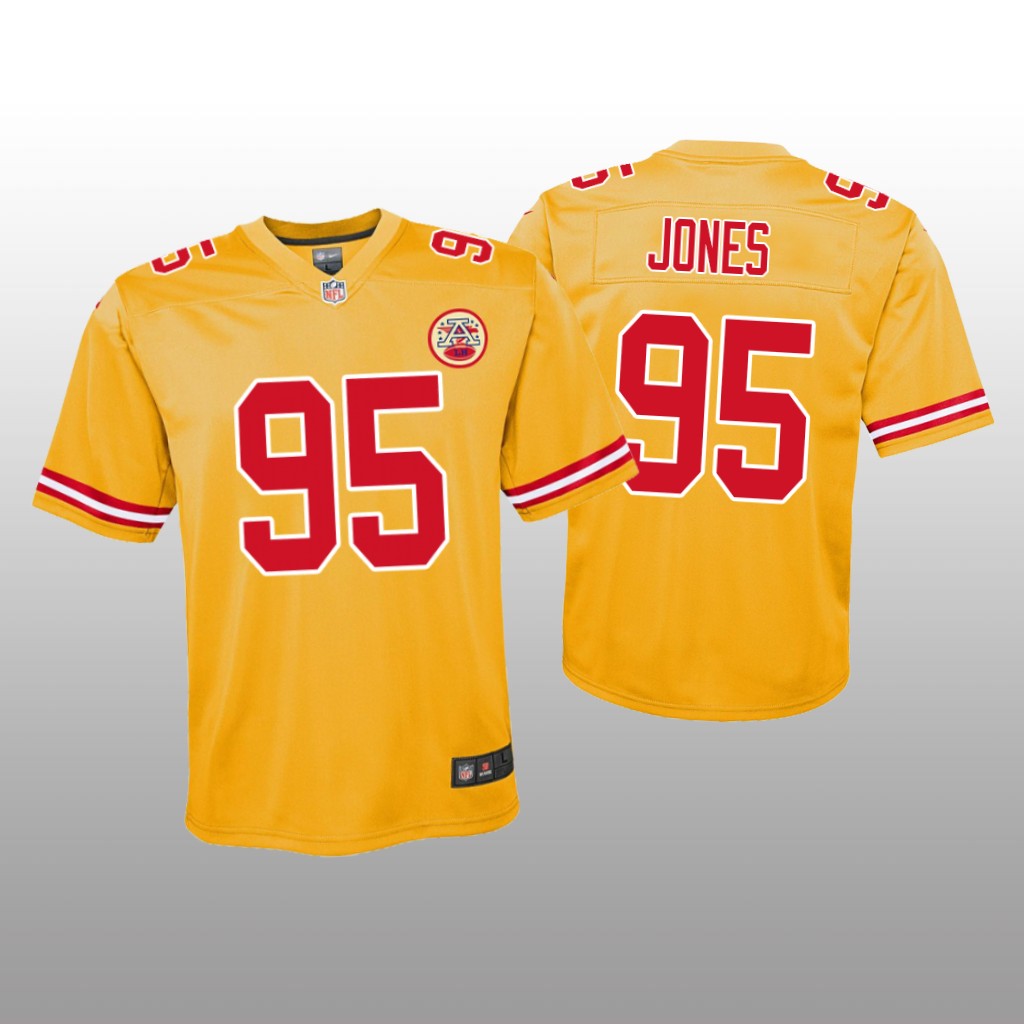 Kansas City Chiefs Chris Jones Yellow Jersey Inverted Game - Youth