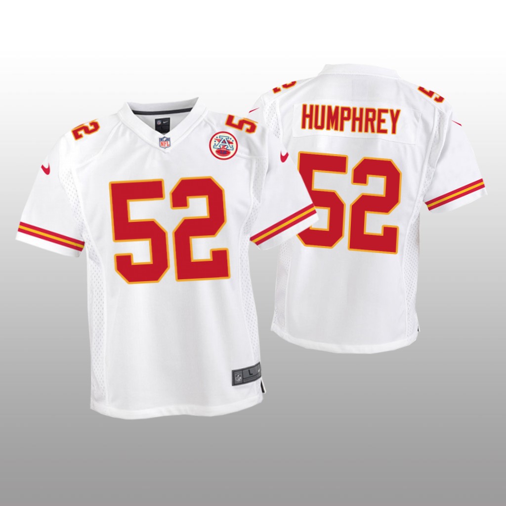Kansas City Chiefs Creed Humphrey White Jersey Game - Youth