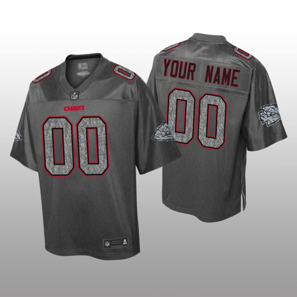 Kansas City Chiefs Custom Heather Charcoal Jersey Static Fashion - Men's