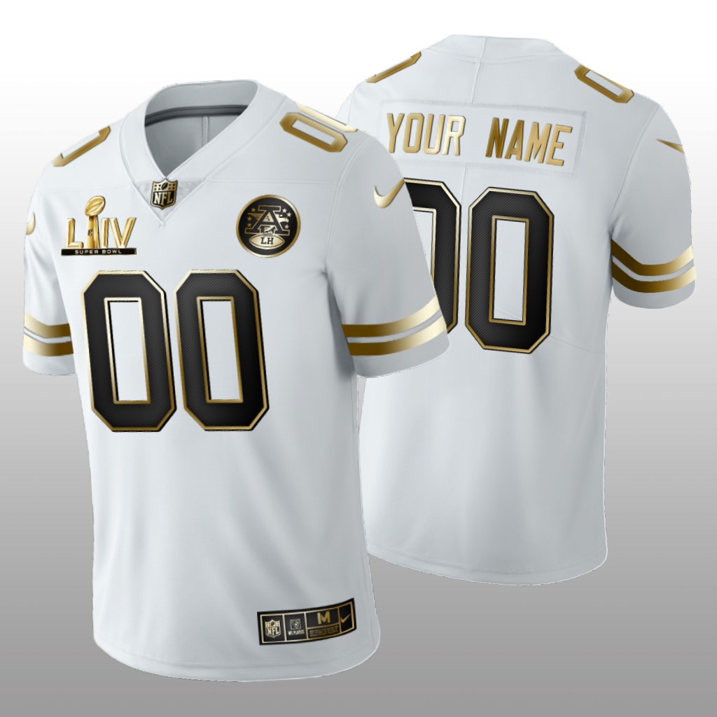 Kansas City Chiefs Custom White Golden Edition Jersey Super Bowl LIV - Men's