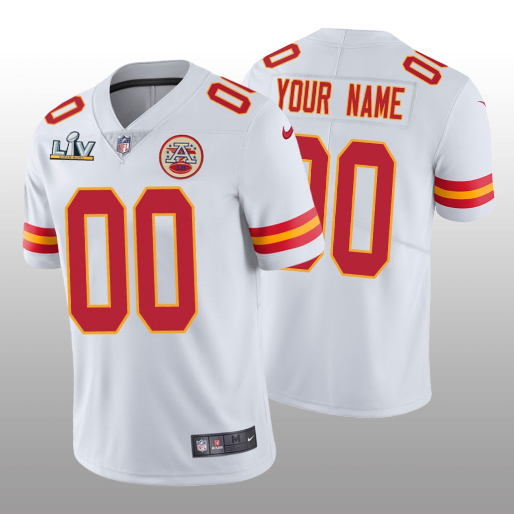 Kansas City Chiefs Custom White Vapor Limited Jersey Super Bowl LV - Men's