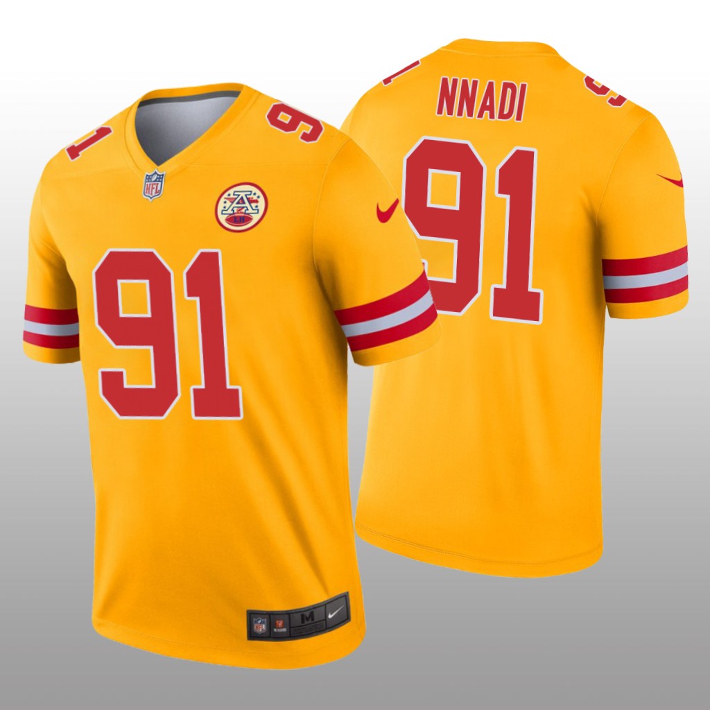 Kansas City Chiefs Derrick Nnadi Gold Jersey Inverted Legend - Men's