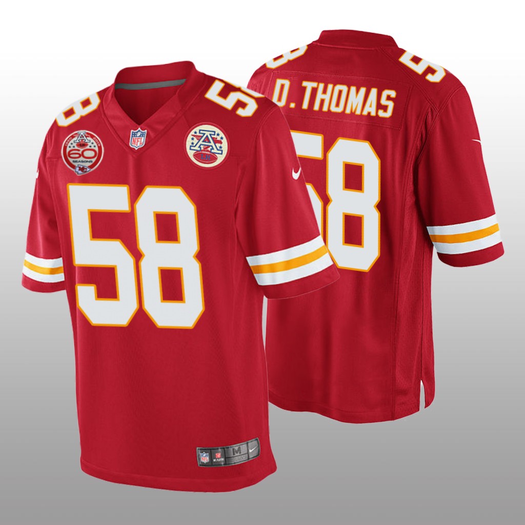 Kansas City Chiefs Derrick Thomas Red Game Jersey 60th Anniversary - Men's