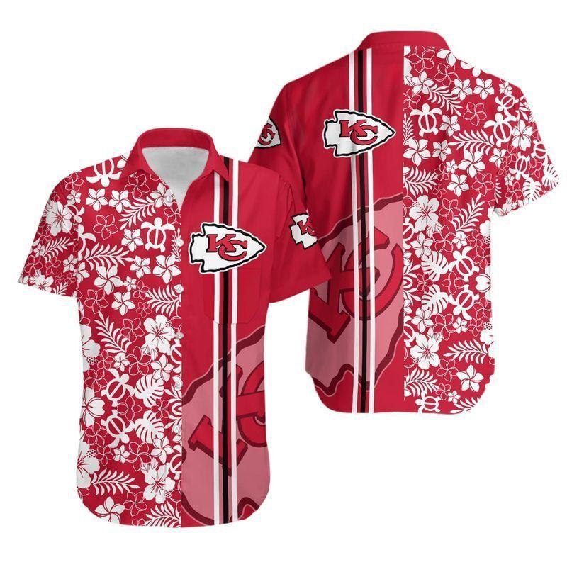 Kansas City Chiefs Floral and Turtle Hawaiian Shirt