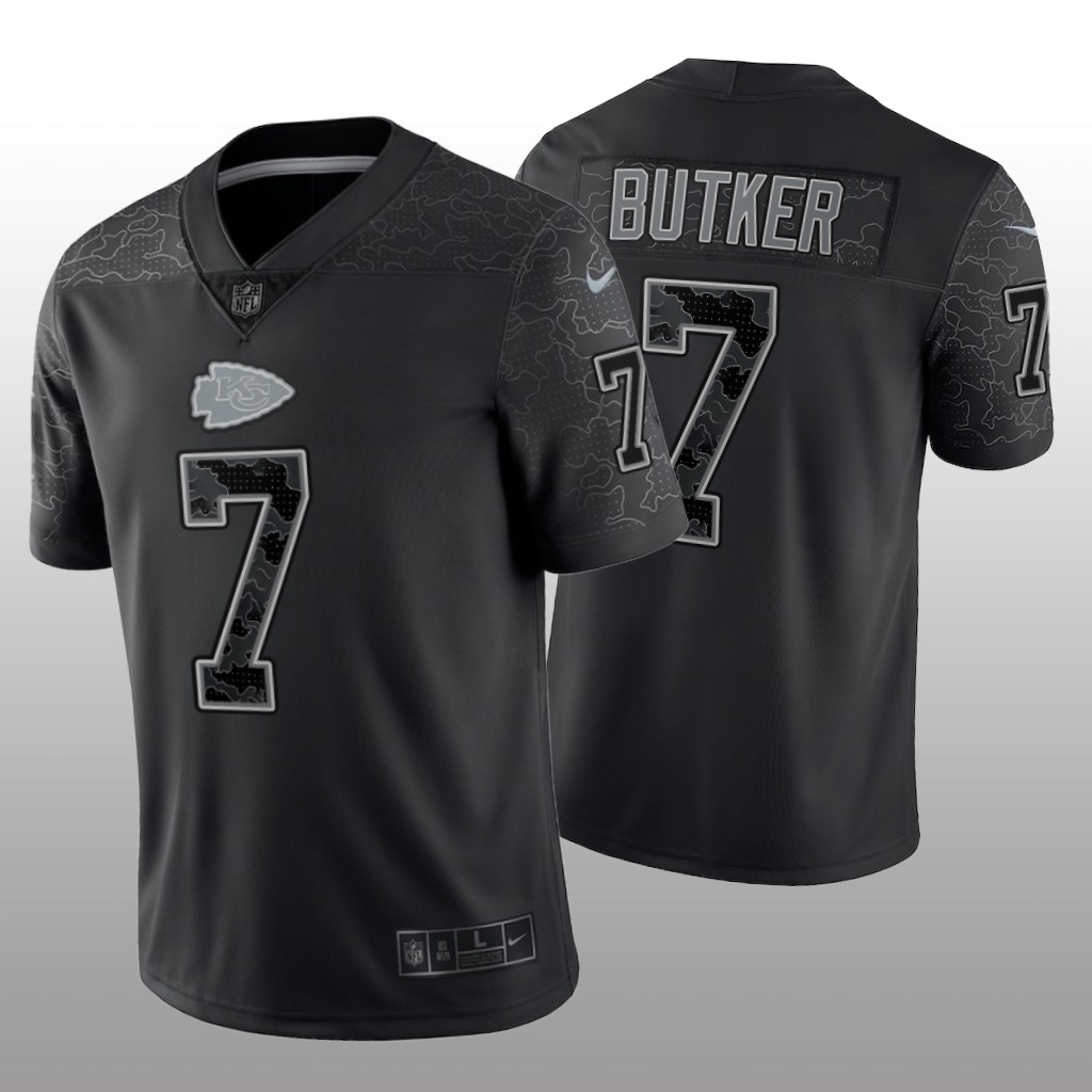 Kansas City Chiefs Harrison Butker Black Jersey Reflective Limited - Men's
