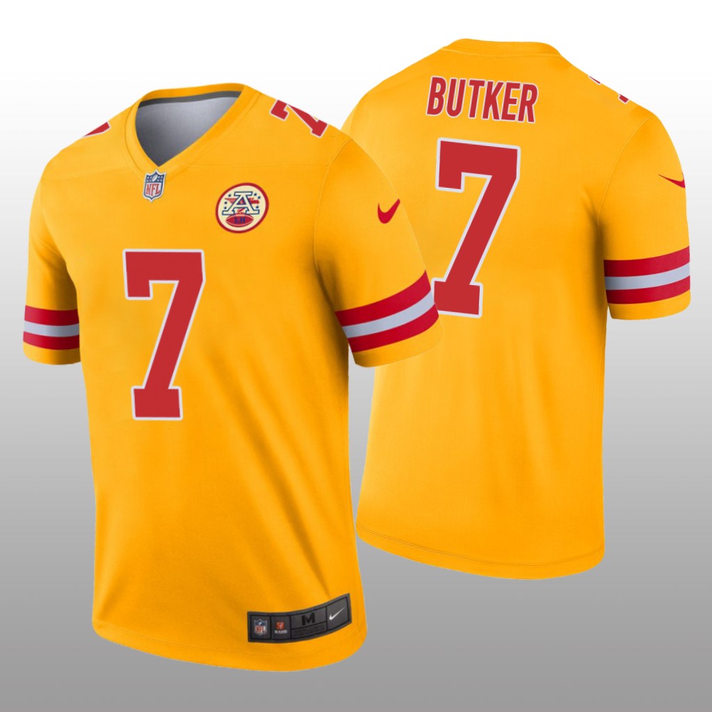 Kansas City Chiefs Harrison Butker Gold Jersey Inverted Legend - Men's