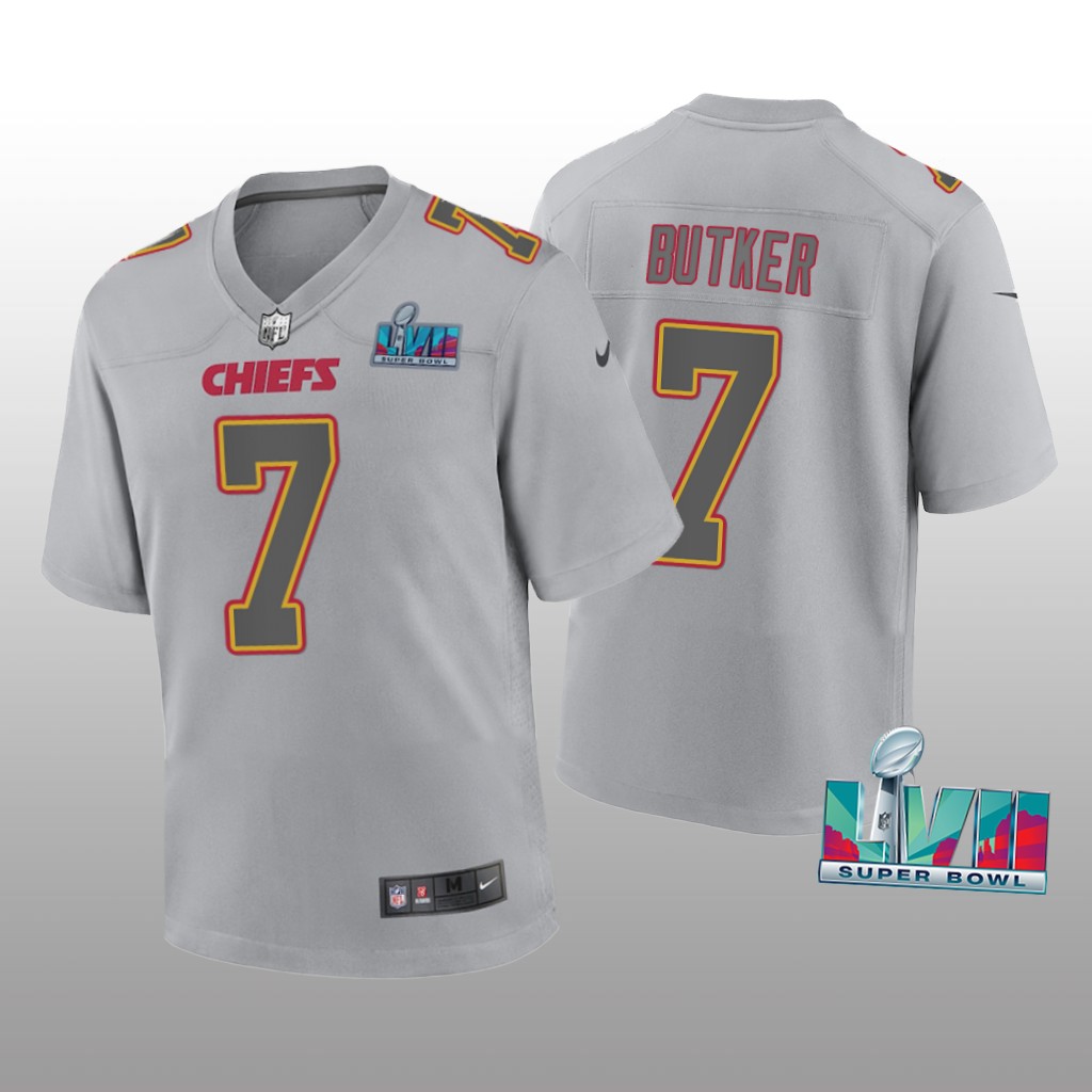 Kansas City Chiefs Harrison Butker Gray Atmosphere Jersey Super Bowl LVII - Youth