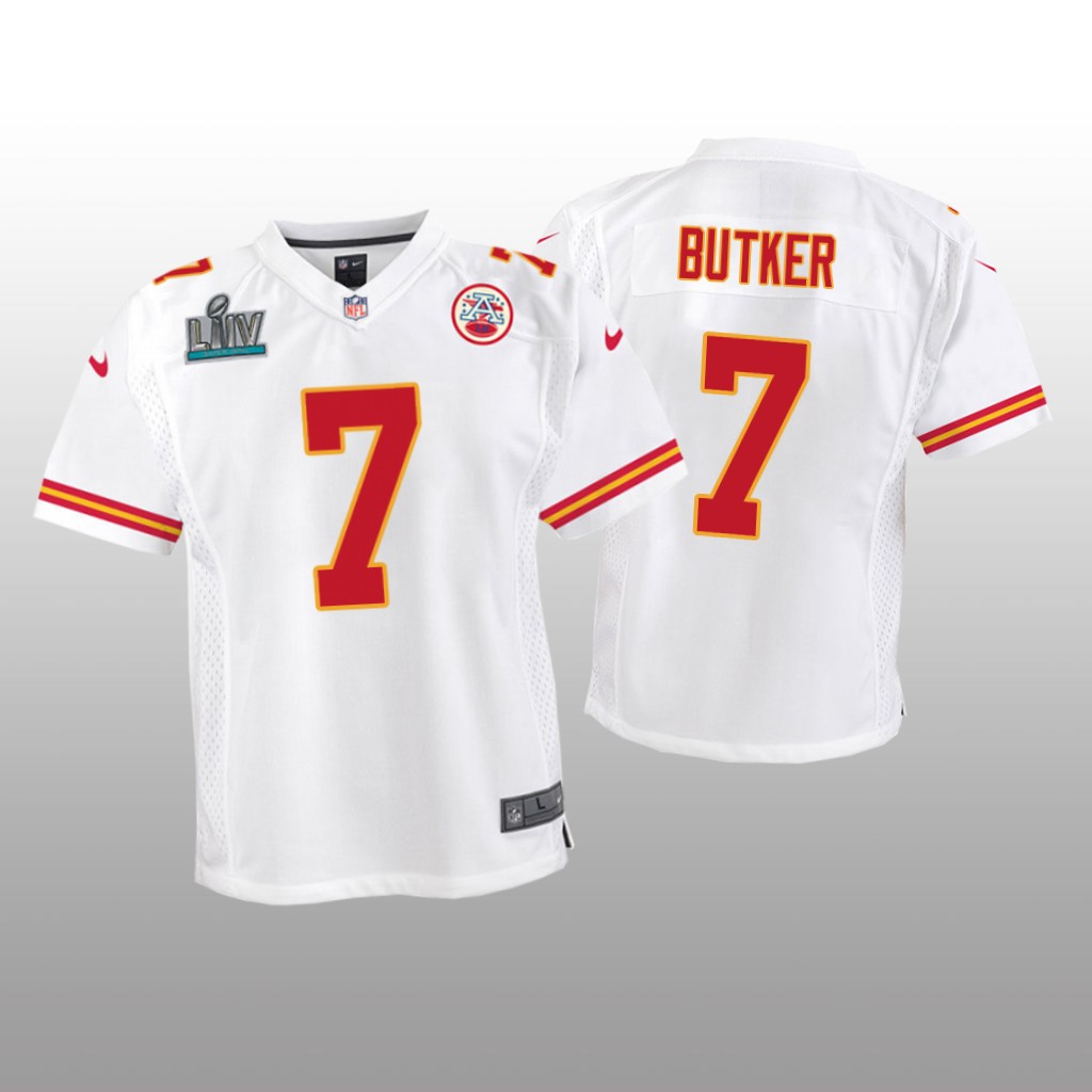 Kansas City Chiefs Harrison Butker White Game Jersey Super Bowl LIV - Youth