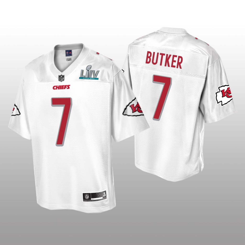 Kansas City Chiefs Harrison Butker White Jersey Super Bowl LIV Champions - Men's