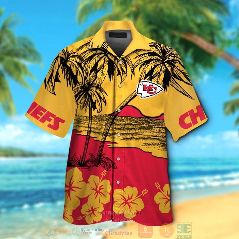 Kansas City Chiefs Hibiscus yellow Hawaiian Shirt