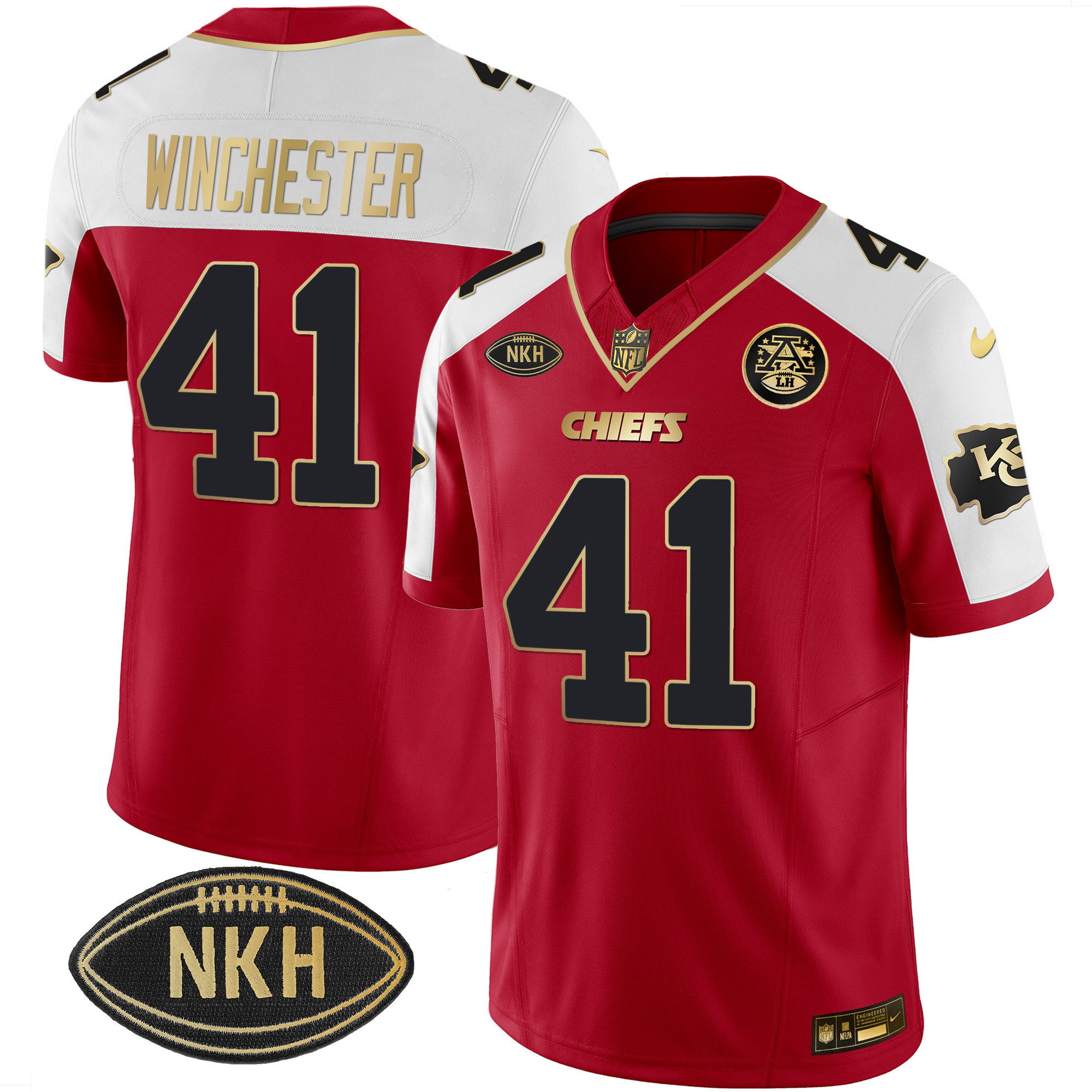 Kansas City Chiefs James Winchester NKH Patch 2023 Vapor Red Alternate Jersey - All Stitched 