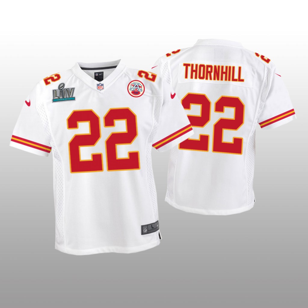 Kansas City Chiefs Juan Thornhill White Game Jersey Super Bowl LIV - Youth