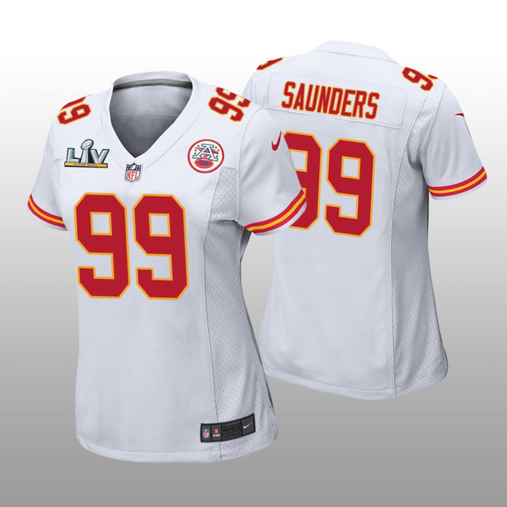 Kansas City Chiefs Khalen Saunders White Game Jersey Super Bowl LV - Women's