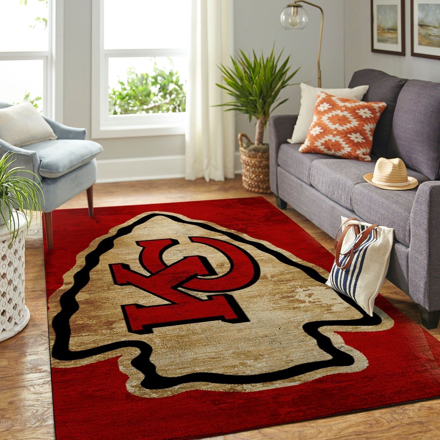 Kansas City Chiefs Living Room Area Rectangle Rug