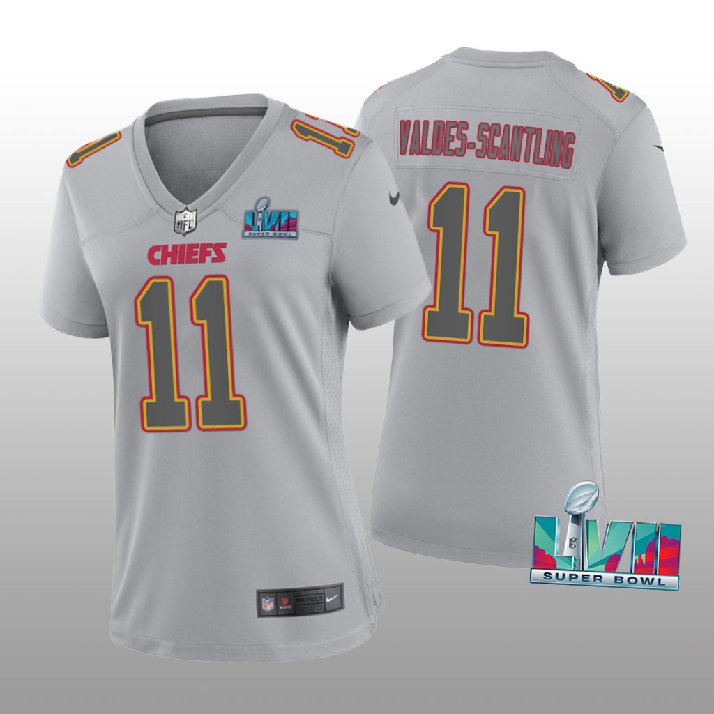 Kansas City Chiefs Marquez Valdes-Scantling Gray Atmosphere Jersey Super Bowl LVII - Women's