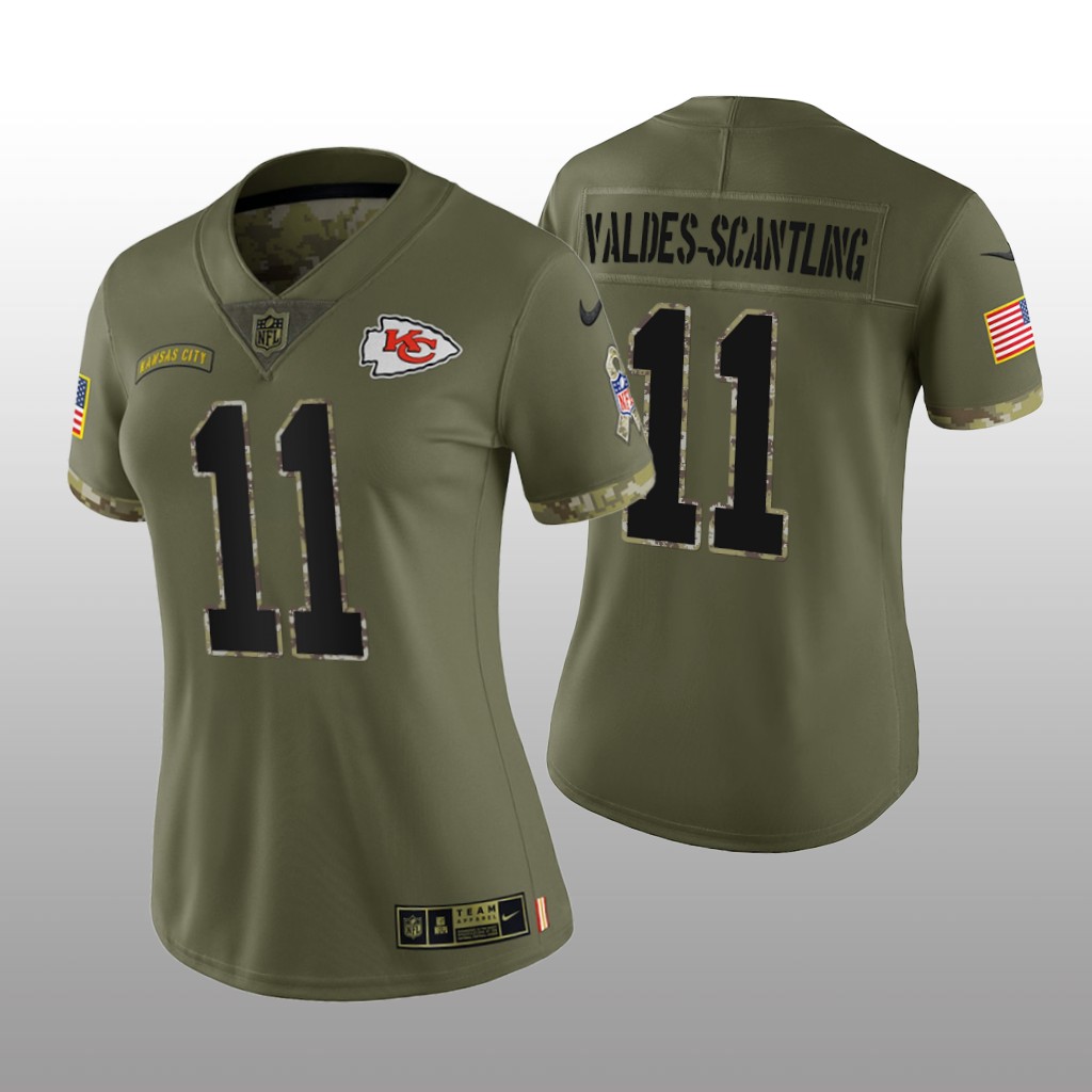Kansas City Chiefs Marquez Valdes-Scantling Olive Limited Jersey 2022 Salute To Service - Women's
