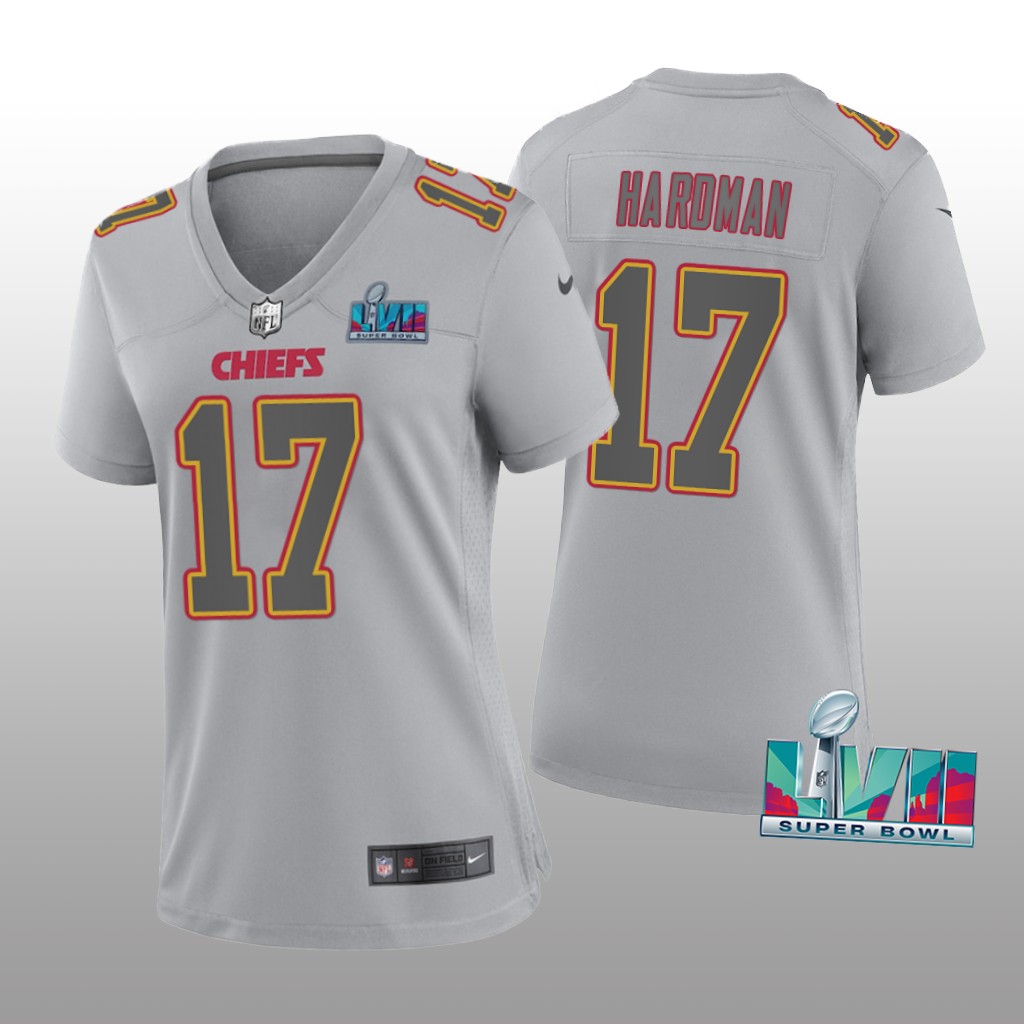 Kansas City Chiefs Mecole Hardman Gray Atmosphere Jersey Super Bowl LVII - Women's
