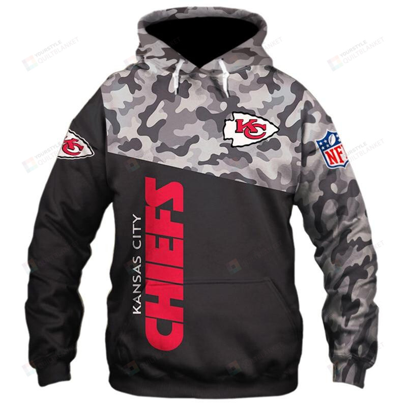 Kansas City Chiefs Military 3d All Over Print Hoodie Hoodie