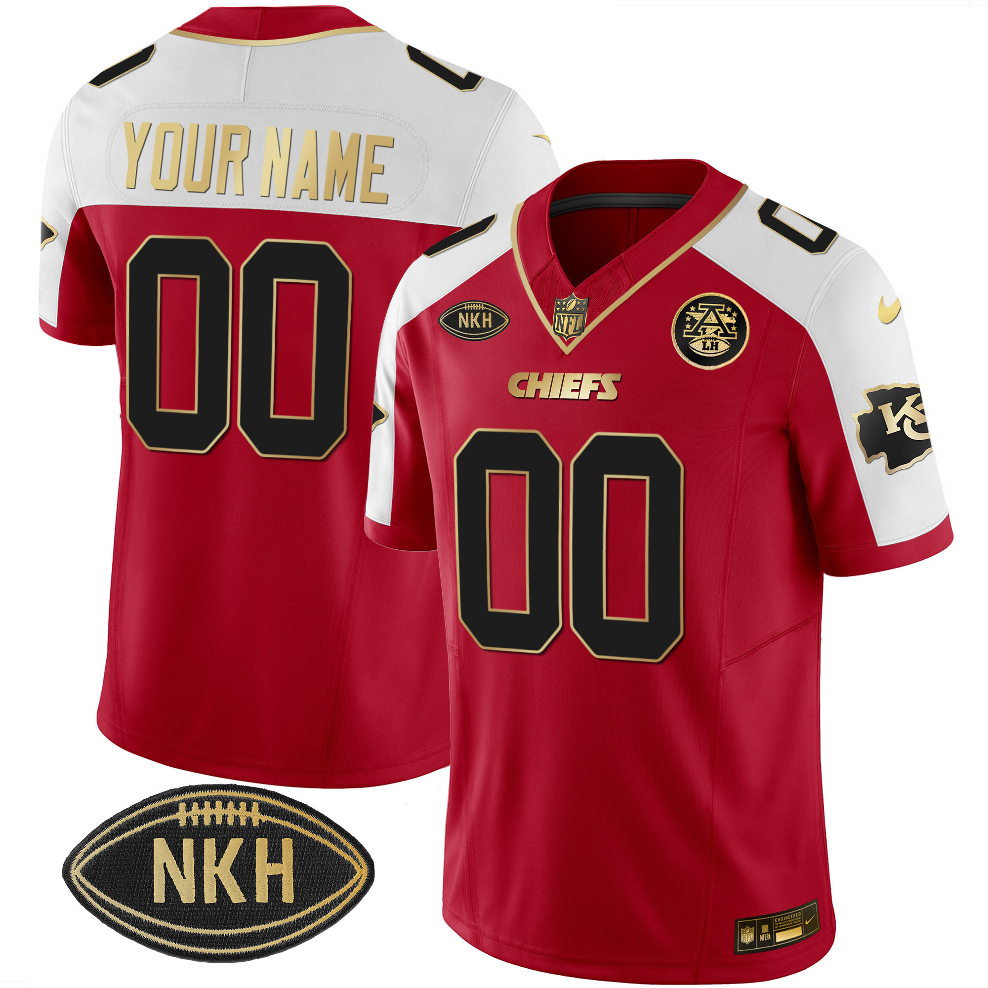Kansas City Chiefs NKH Patch 2023 Vapor Limited Custom Red Alternate Jersey - All Stitched 