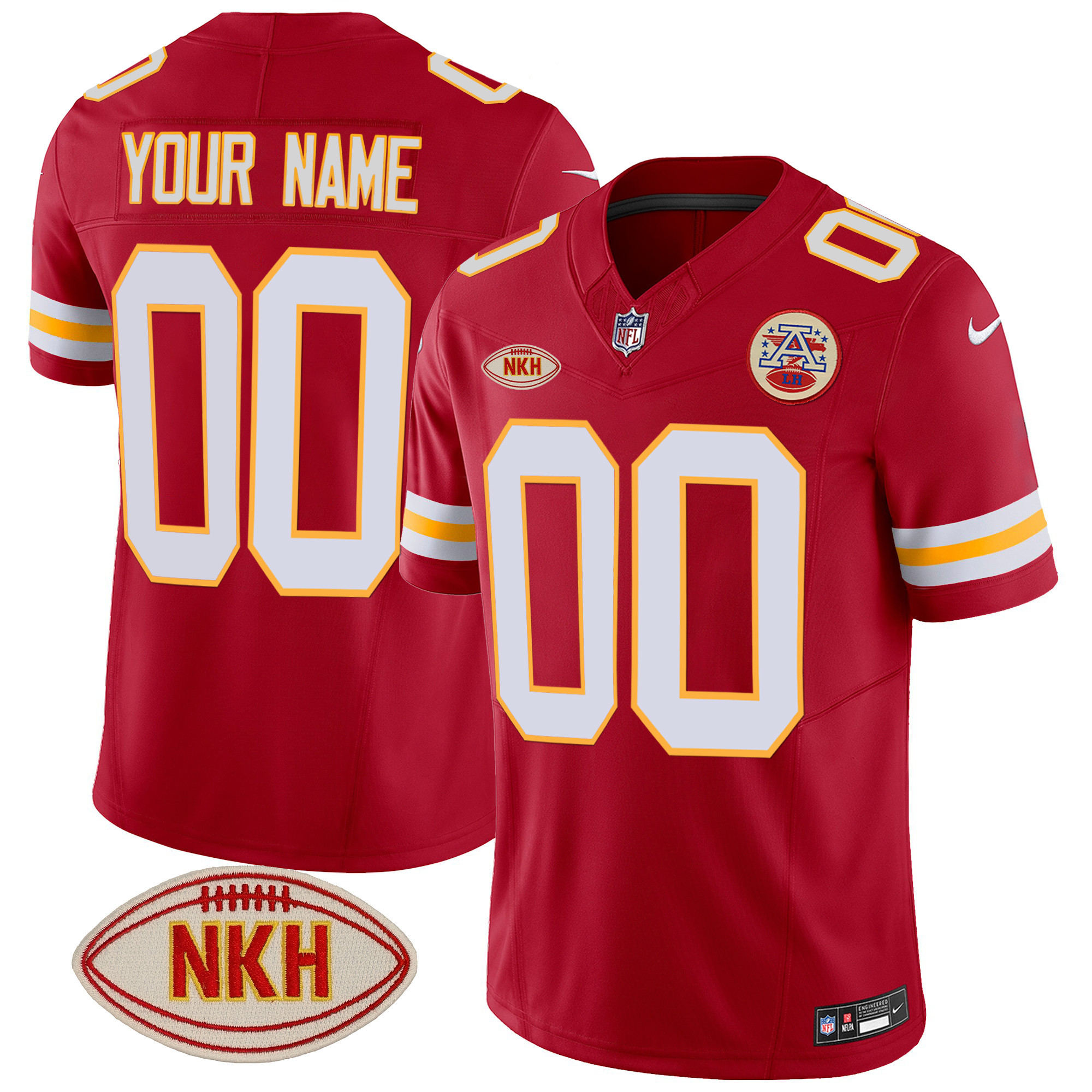 Kansas City Chiefs NKH Patch 2023 Vapor Limited Custom Red Jersey - All Stitched 