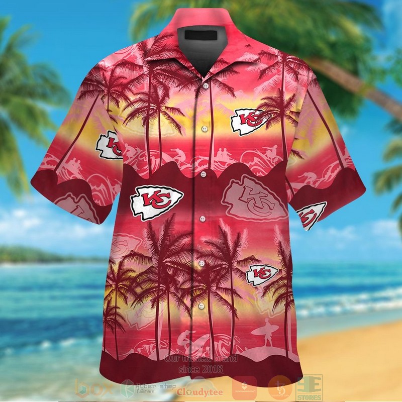 Kansas City Chiefs palm tree Hawaiian Shirt