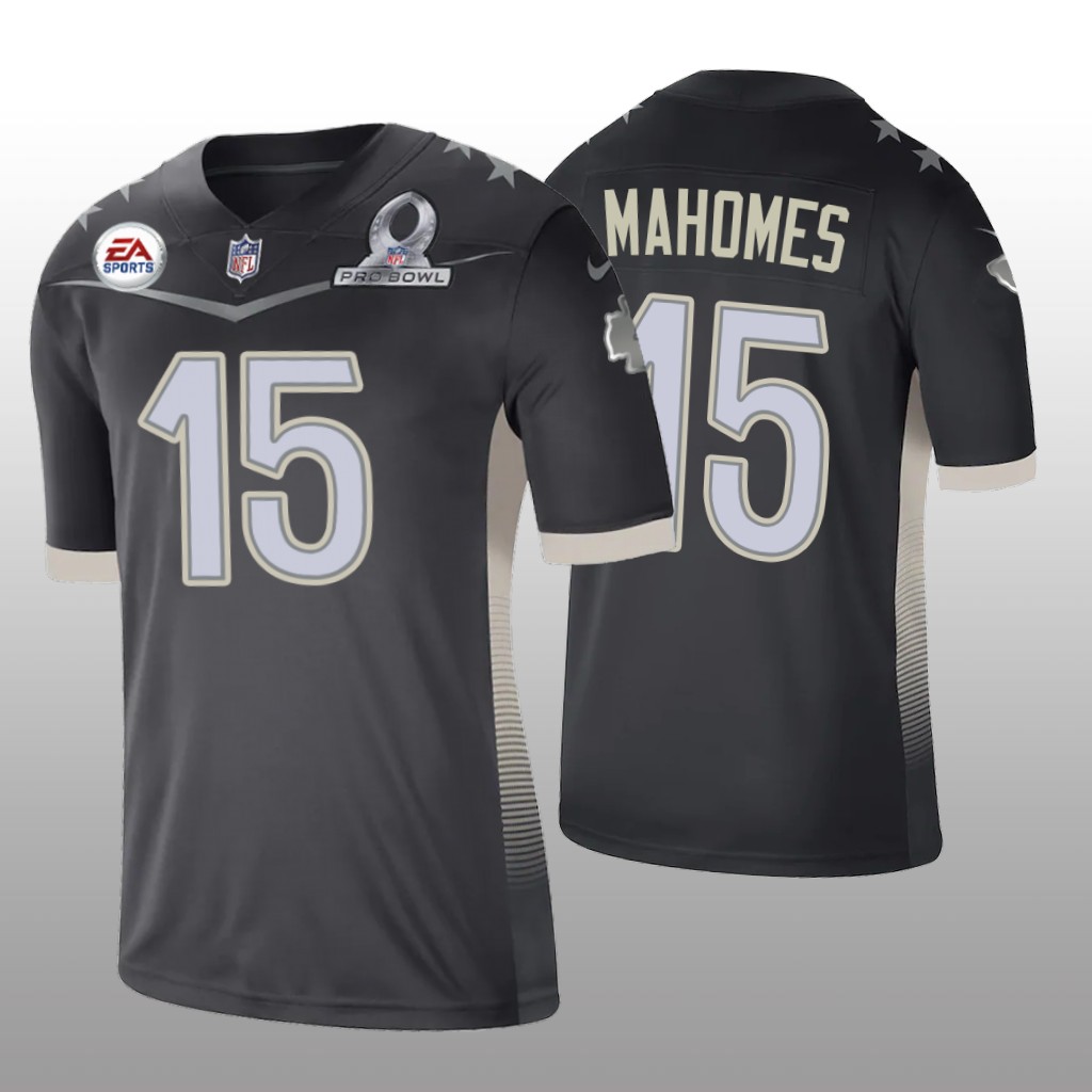 Kansas City Chiefs Patrick Mahomes Anthracite Jersey 2021 AFC Pro Bowl Game - Men's