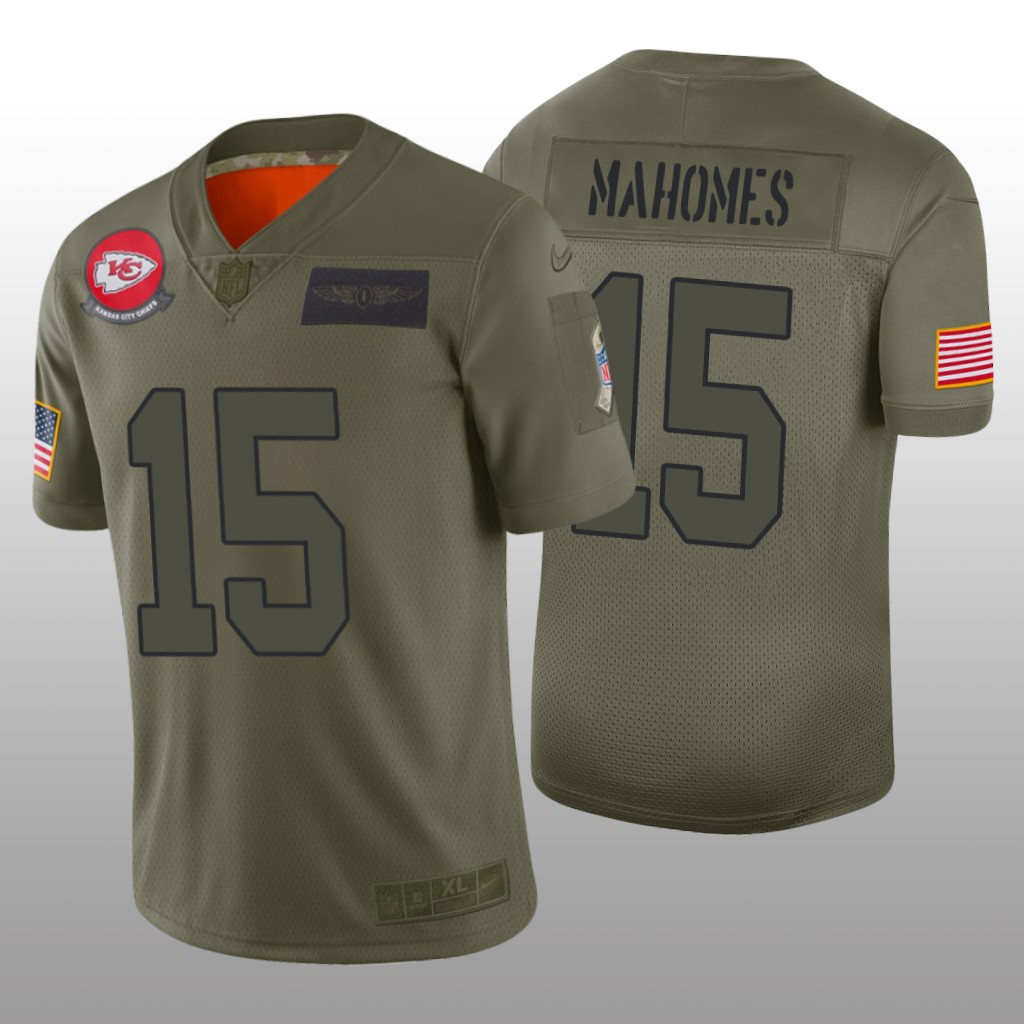 Kansas City Chiefs Patrick Mahomes Camo Limited Jersey 2019 Salute to Service - Men's