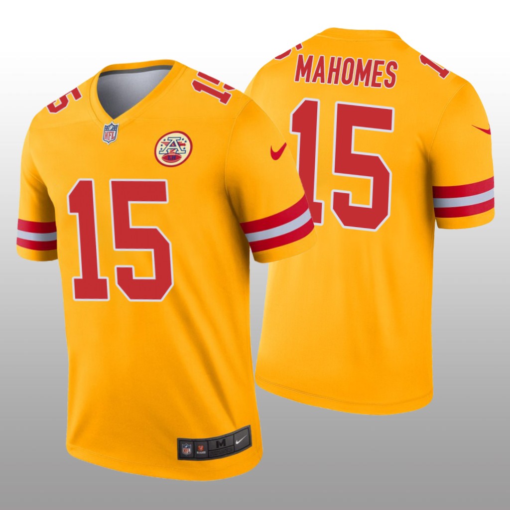 Kansas City Chiefs Patrick Mahomes Gold Jersey Inverted Legend - Men's