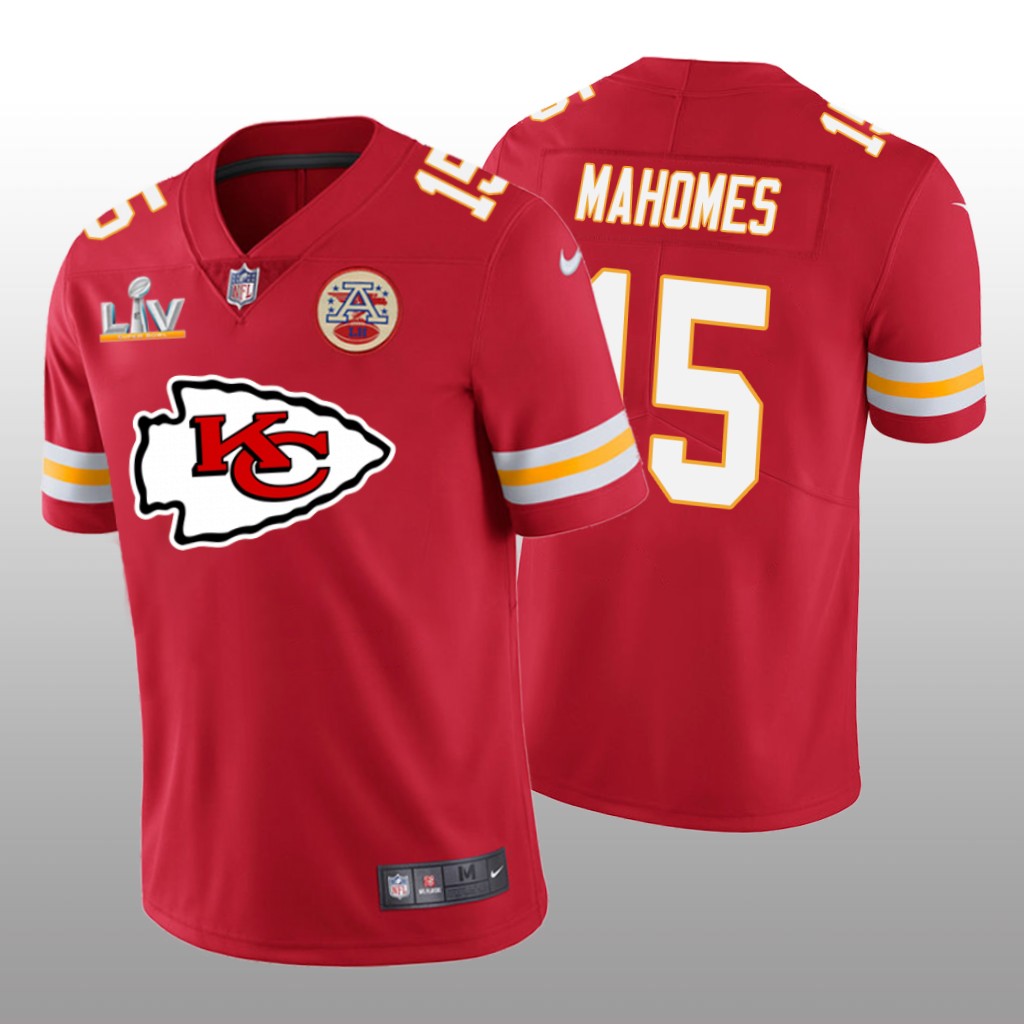Kansas City Chiefs Patrick Mahomes Red Team Logo Super Bowl LV - Men's