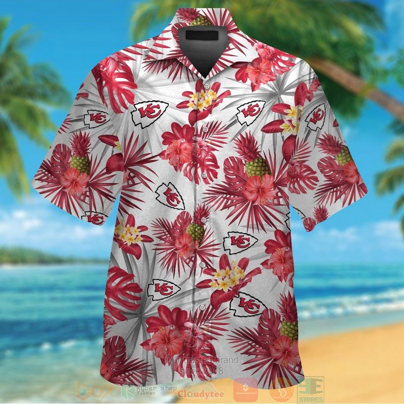 Kansas City Chiefs pineapple Hibiscus Hawaiian Shirt