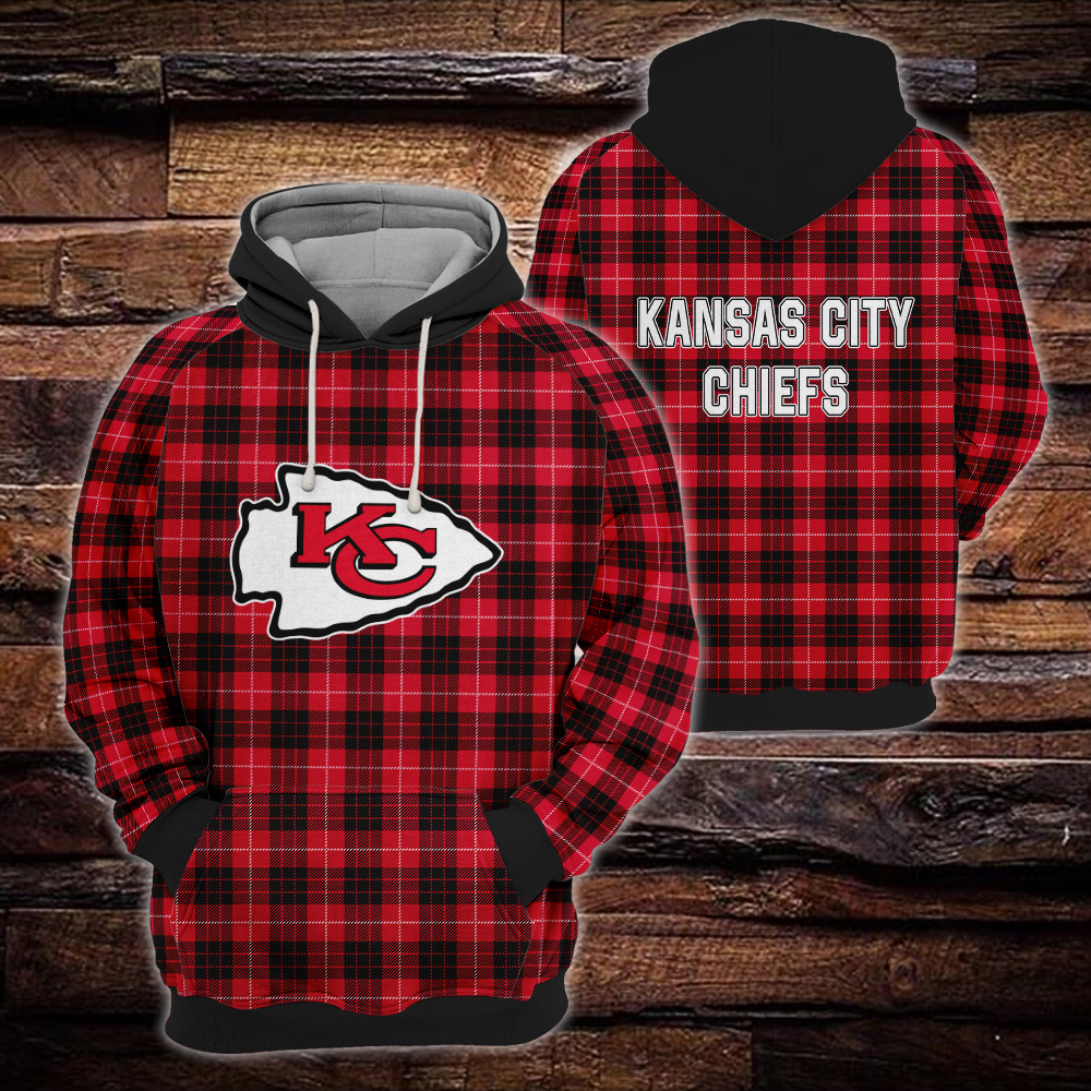 Kansas City Chiefs Plaid Hoodie 3D Gift For Fans