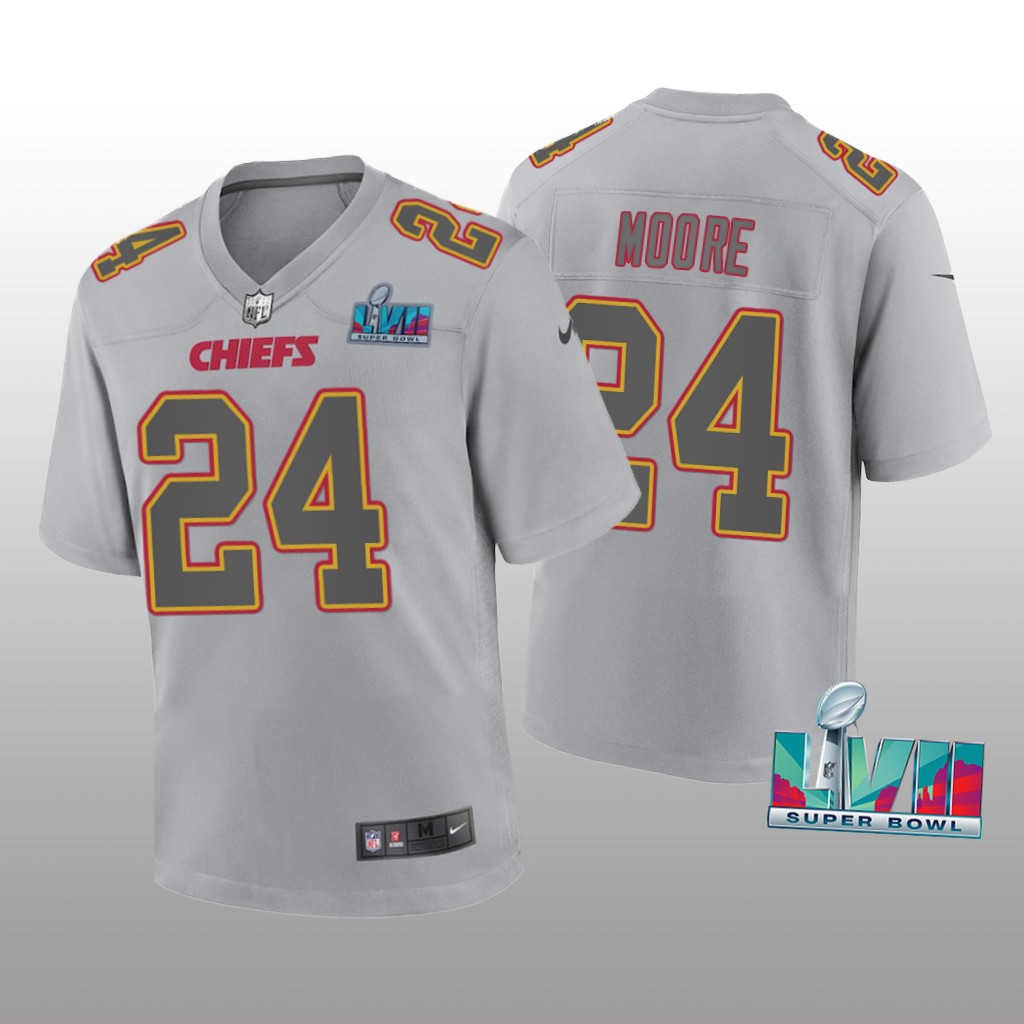 Kansas City Chiefs Skyy Moore Gray Atmosphere Jersey Super Bowl LVII – Youth
