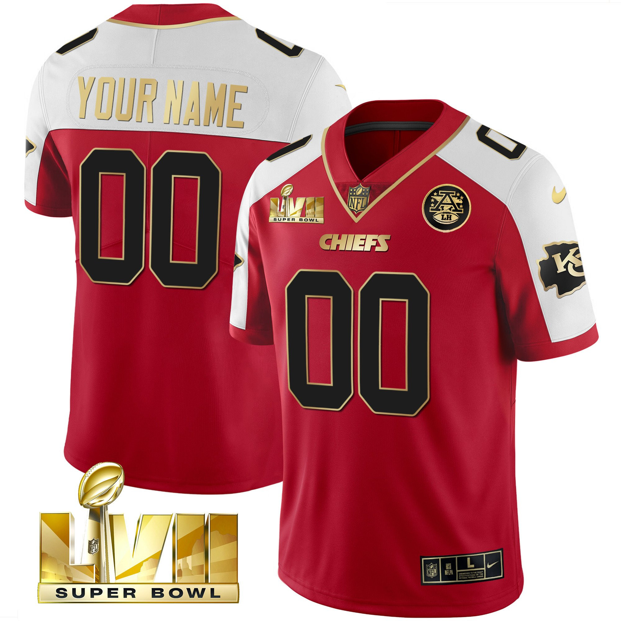 Kansas City Chiefs Super Bowl Custom Name & Number Red Alternate Jersey - All Stitched 