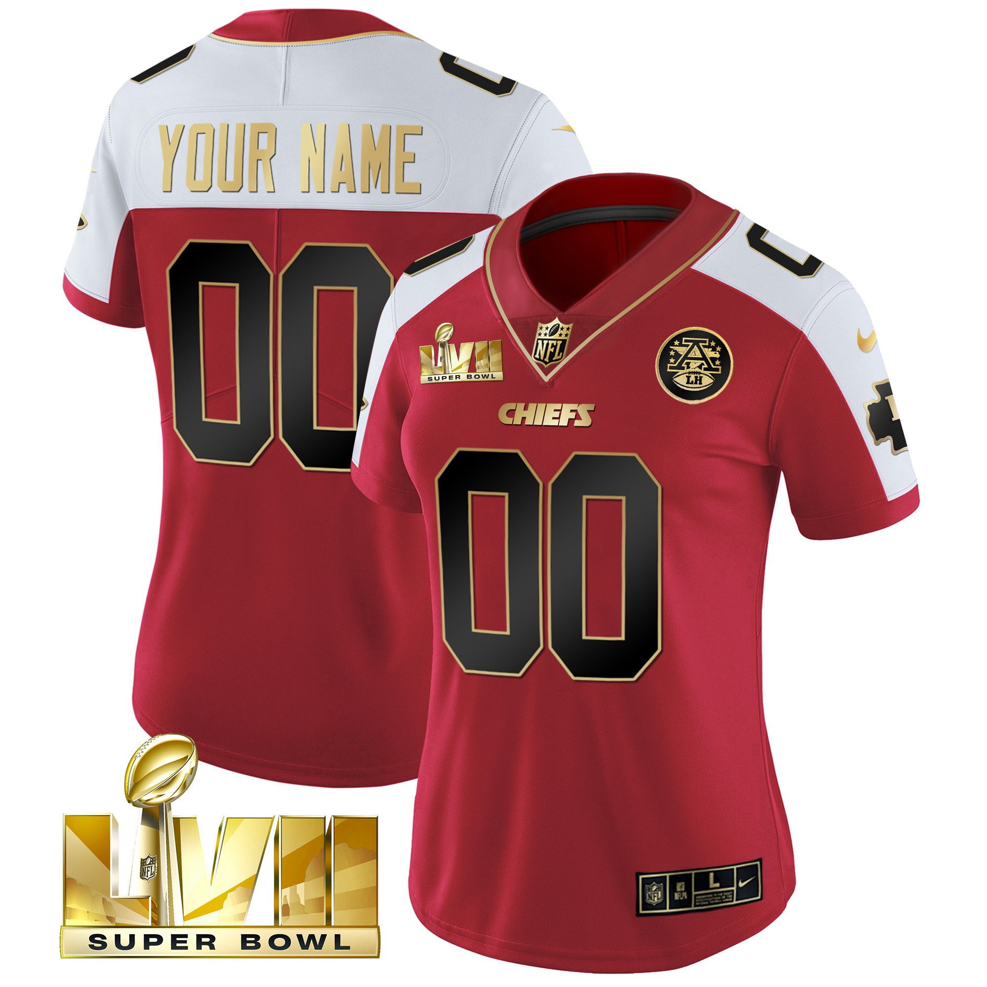 Kansas City Chiefs Super Bowl Custom Name & Number Red Alternate Jersey - All Stitched 