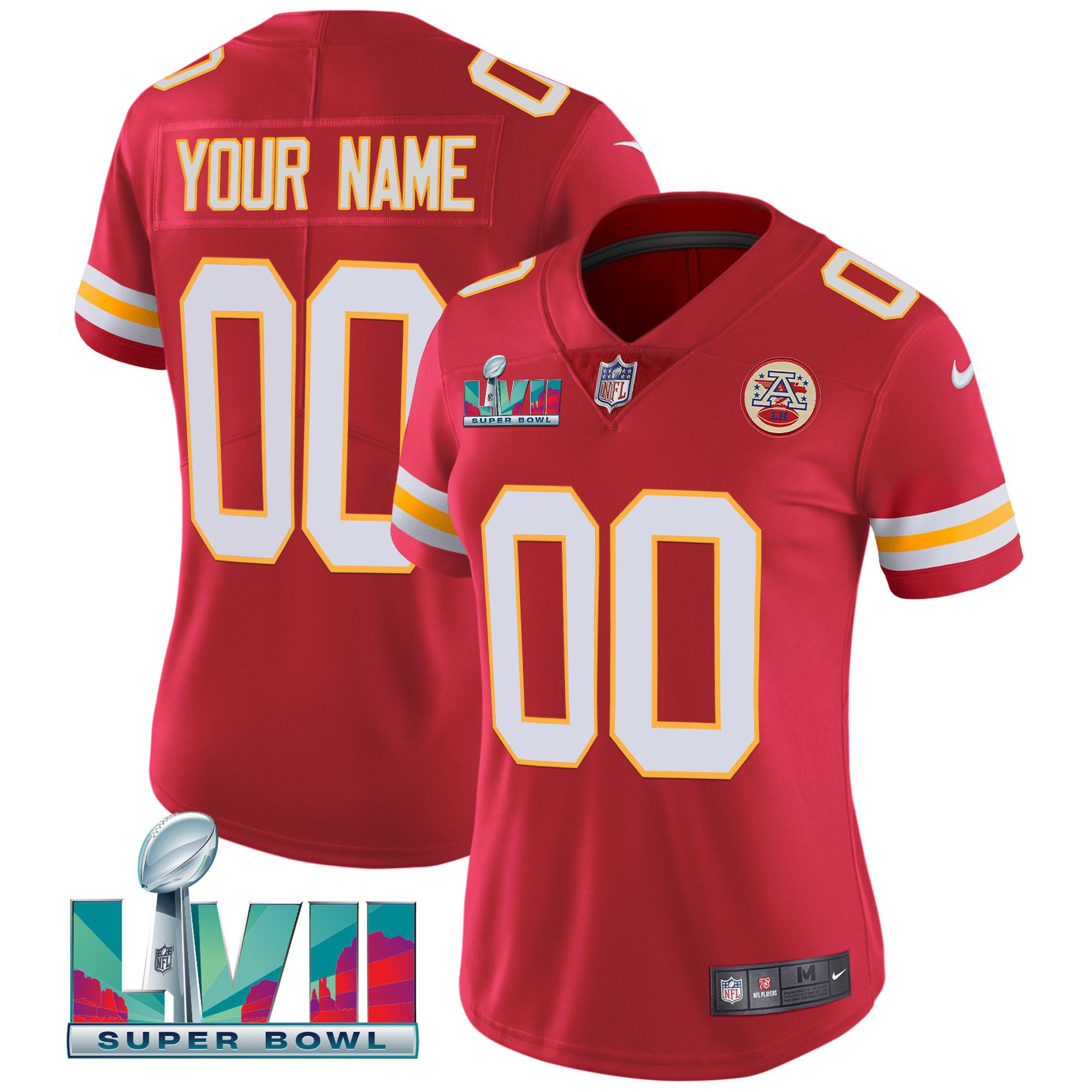 Kansas City Chiefs Super Bowl Custom Name & Number Red Jersey - All Stitched 