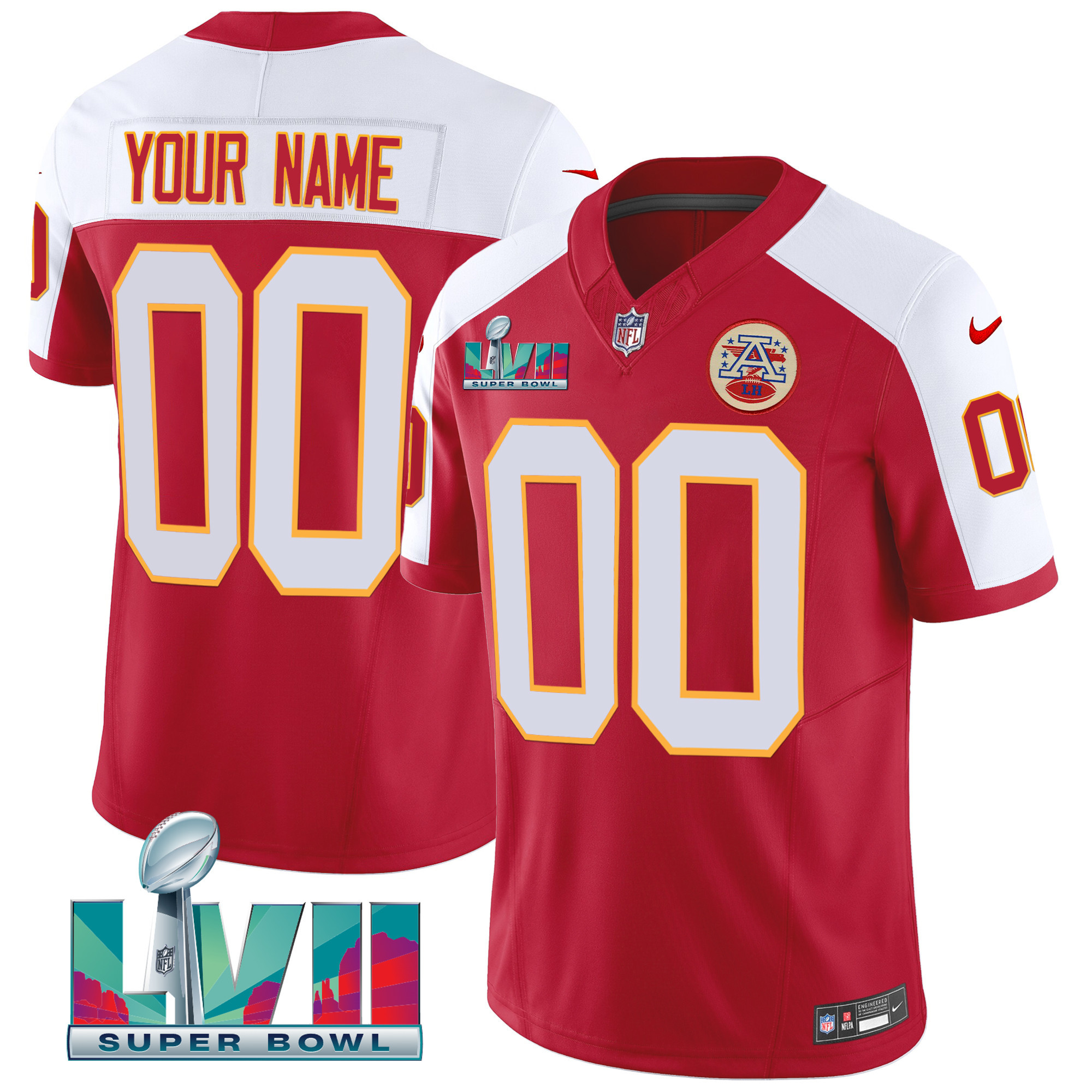 Kansas City Chiefs Throwback Limited Vapor Custom Alternate Jersey - All Stitched 