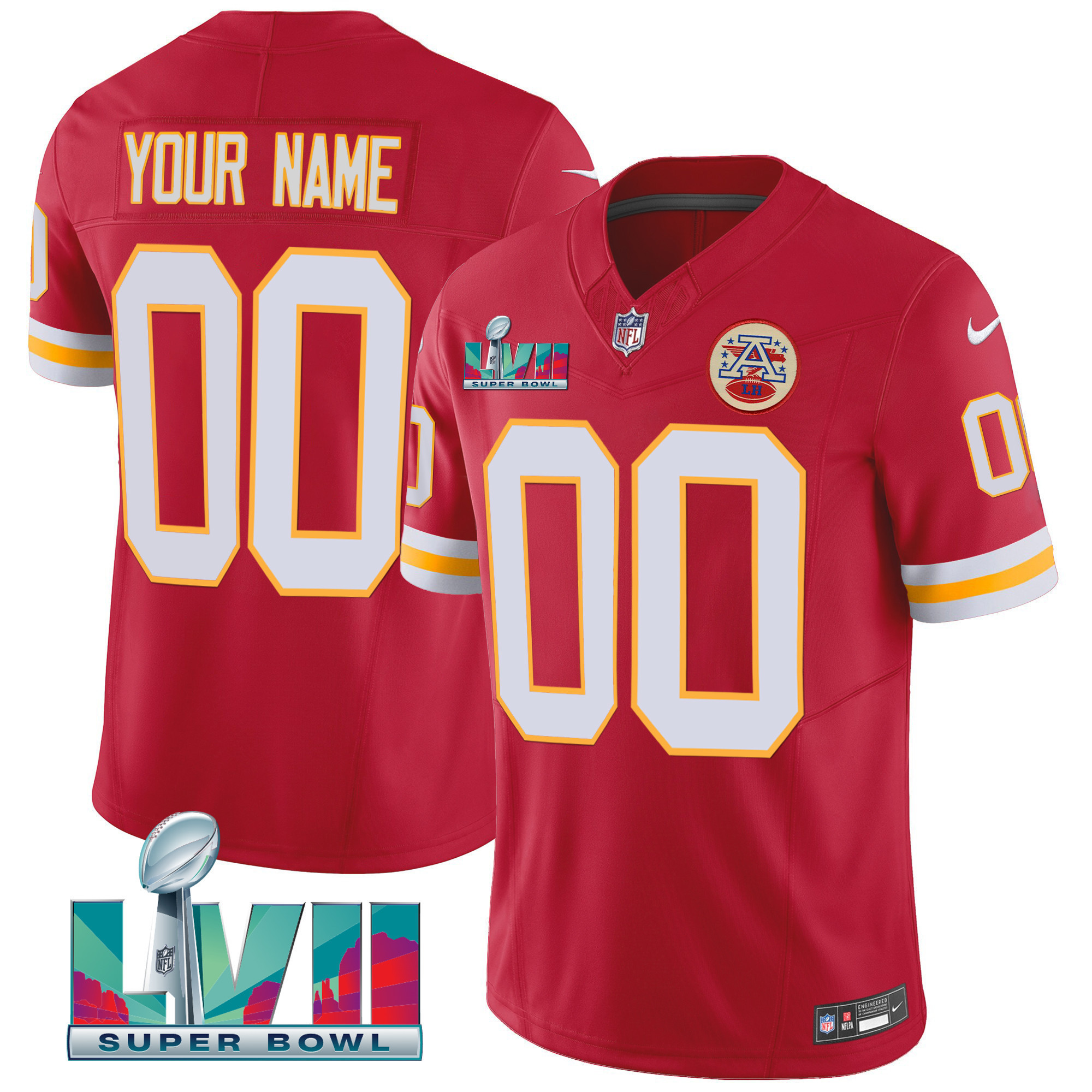 Kansas City Chiefs Throwback Limited Vapor Custom Red Jersey - All Stitched 