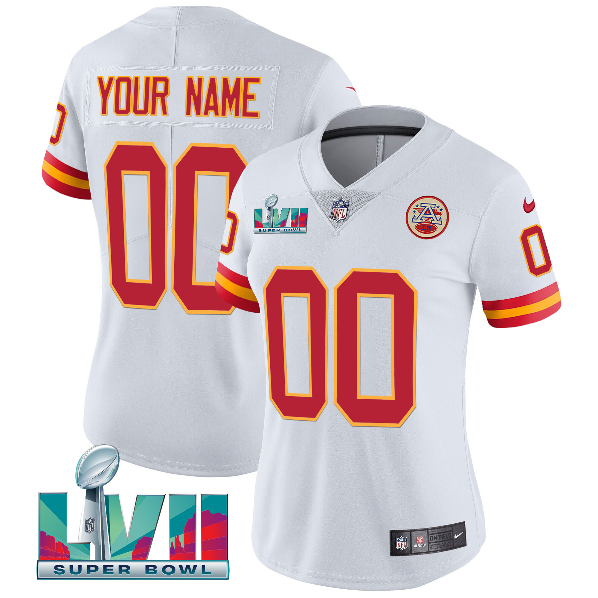 Kansas City Chiefs Throwback Limited Vapor Custom White Jersey - All Stitched 