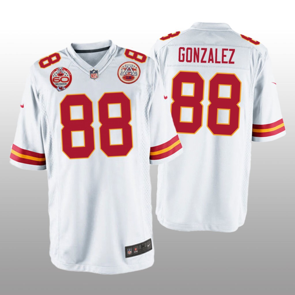 Kansas City Chiefs Tony Gonzalez White Game Jersey 60th Anniversary - Men's